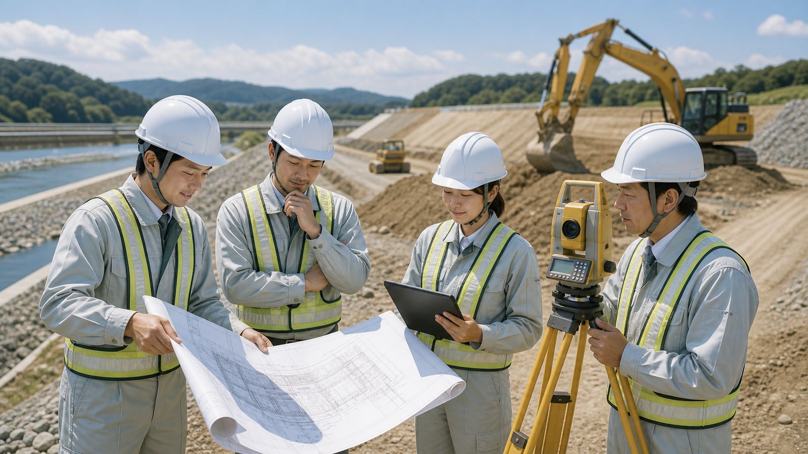 建設会社の打ち合わせ風景のサンプル画像